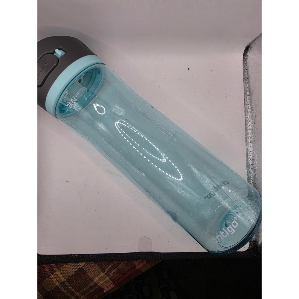 Contigo Ashland Autospout Water Bottle 24oz Blue Teal Grey BPA Free Reusable